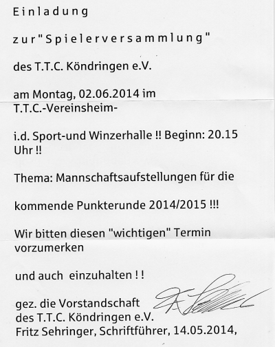Spielerversammlung
